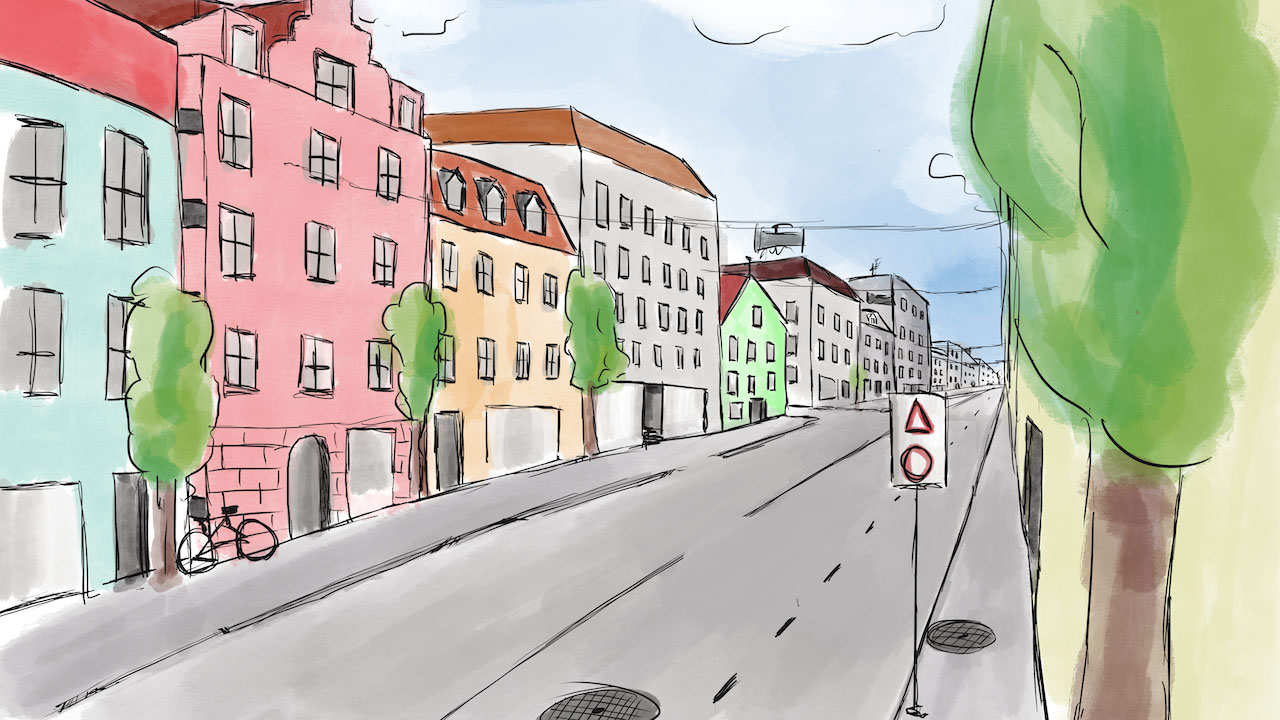 sketch of a street